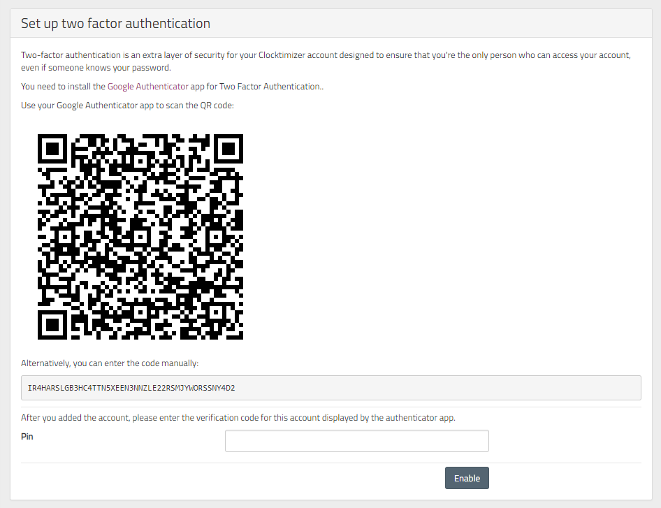 How to enable & reset Two Factor Authentication
