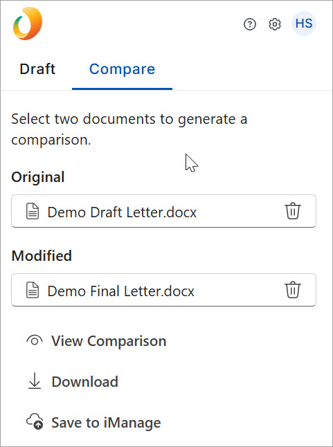 在 Word 的 Litera One 中进行比较