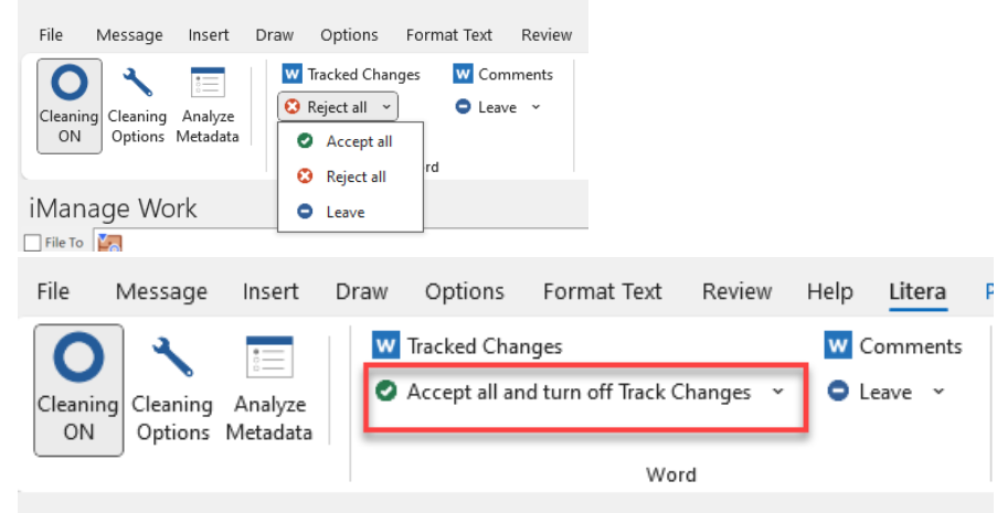 Restoring “Accept All and Turn Off Track Changes” in the Litera Ribbon ...