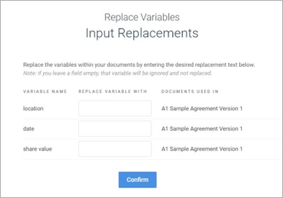 Using variables to update documents