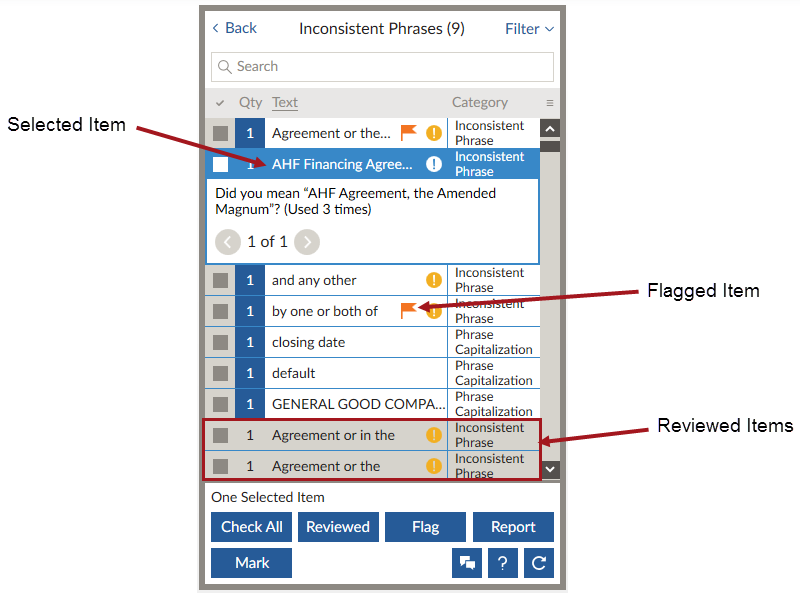 Identify and Resolve Inconsistent Phrasing in Legal Documents