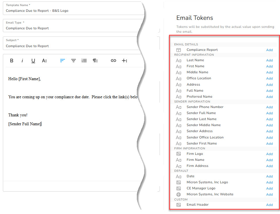 Manage Email Templates in CE Manager