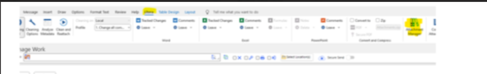 The Attachment Manager is missing from the Litera ribbon in Outlook