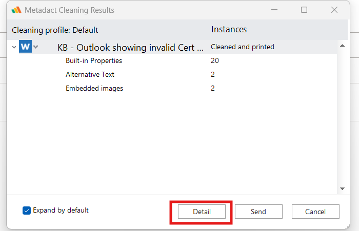 Script Error When Using "Clean and Review" with Attachment
