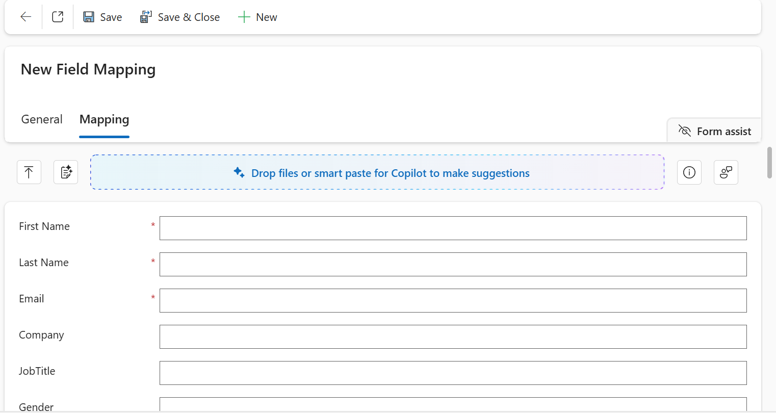 Create and Assign Field Mapping Profiles in Concep for Microsoft Dynamics