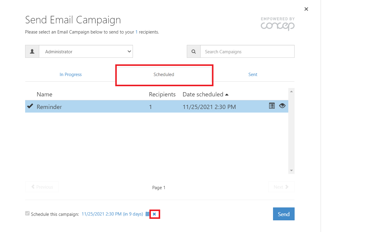 Cancel a Scheduled Email Campaign in Dynamics CRM