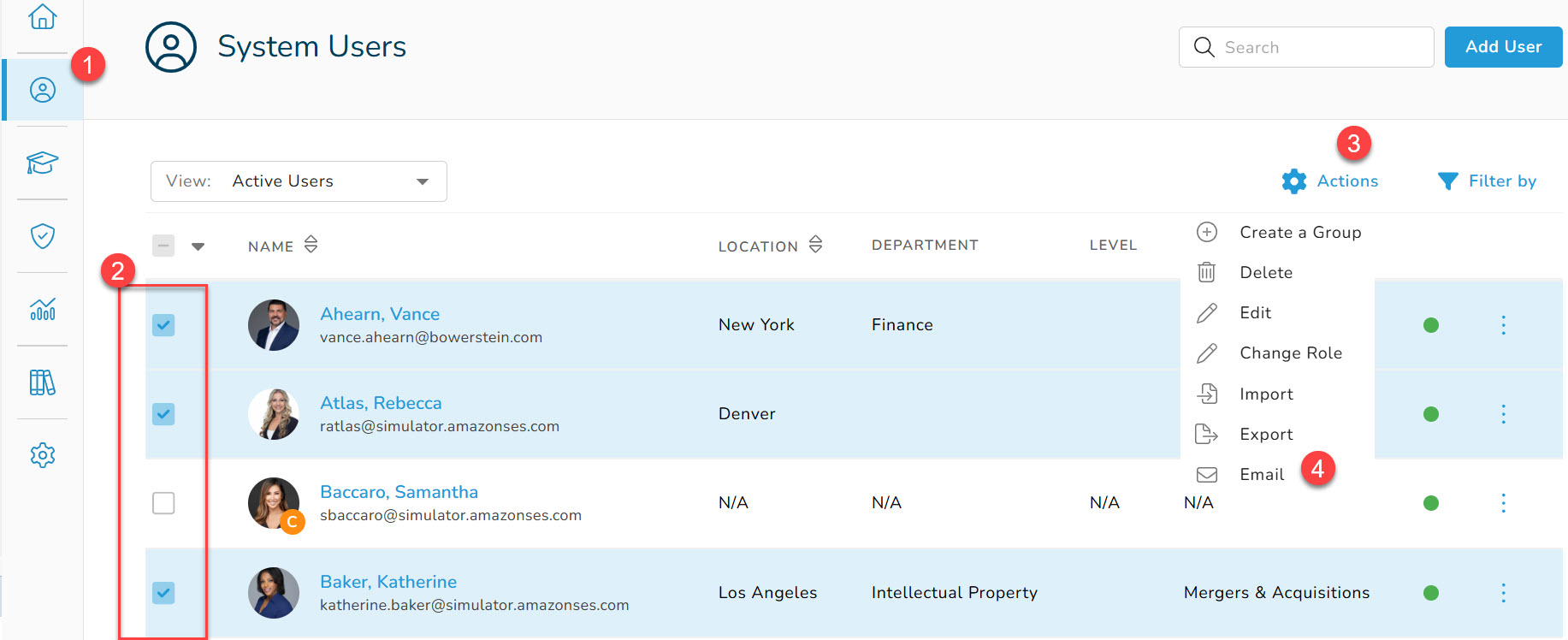 Send a Direct Email to Users in CE Manager
