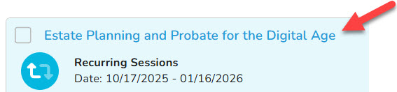 Create a Recurring Session