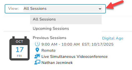 Use Instructor View to Manage Your Sessions