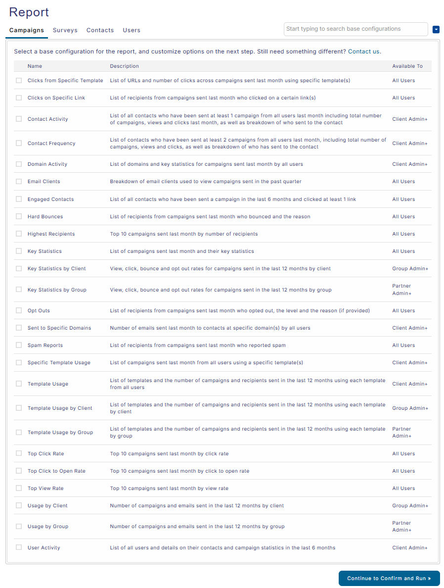 Custom Reports