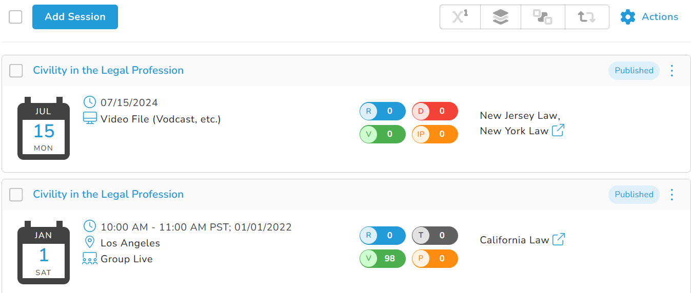Manage Courses and Sessions Effectively