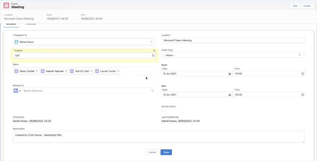 Client Sense Integration