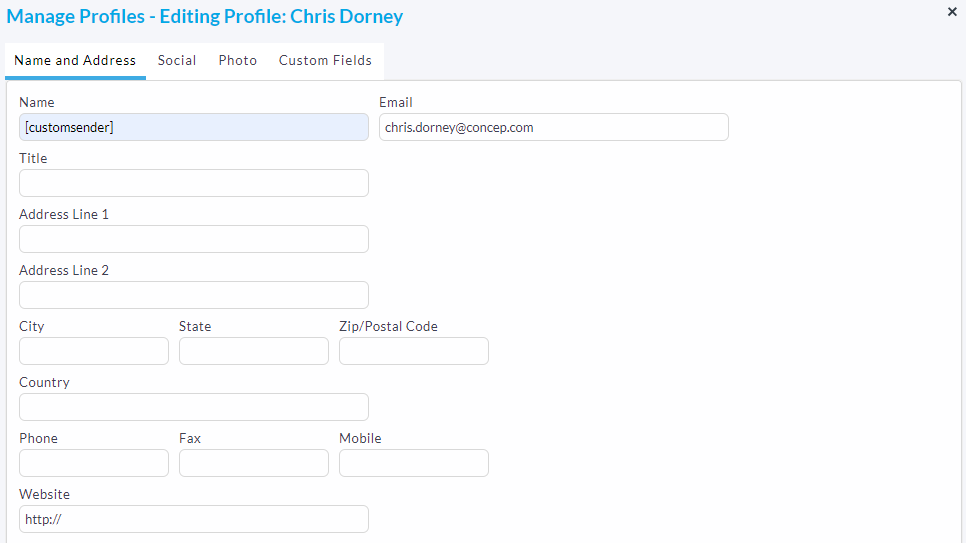 Use Custom Fields to Manage Multiple Sender Names in Concep
