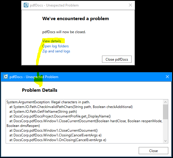 Fix file access errors and unreadable filenames when opening from a ...