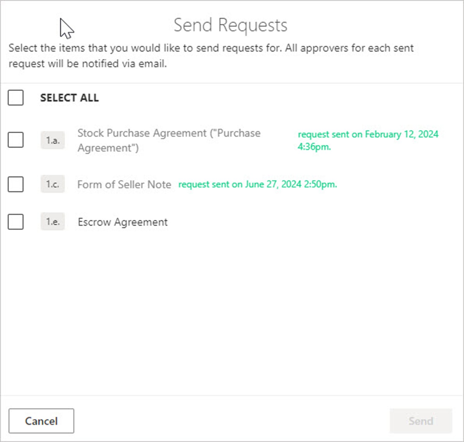 Send approval requests
