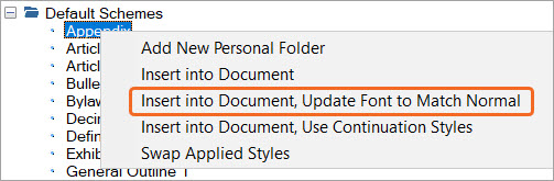 Insert a numbering scheme using Litera NTD