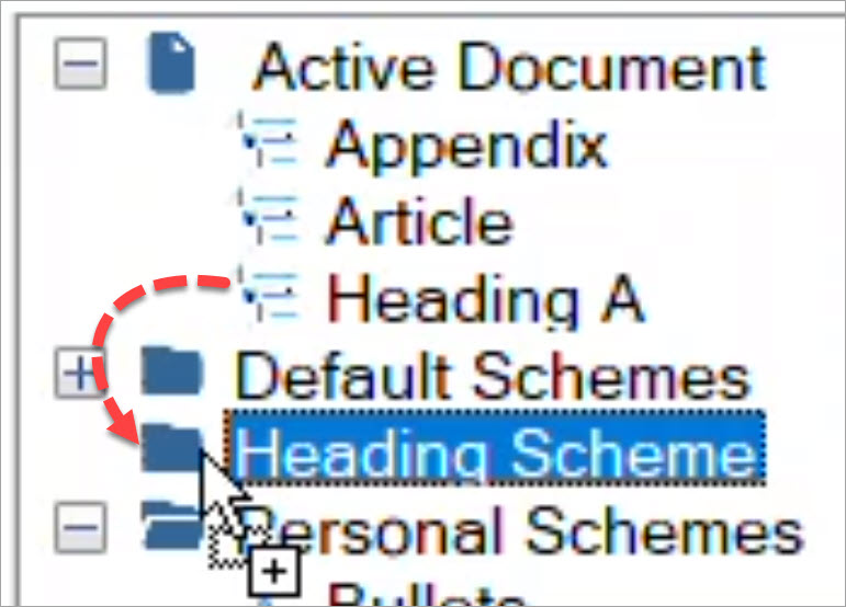 Save a numbering scheme from an existing document (for users) using ...