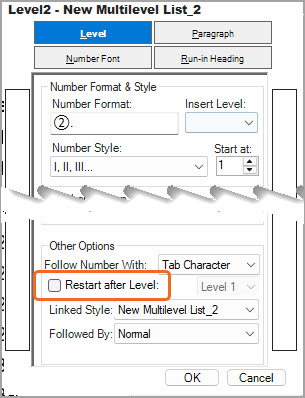 Restart or continue numbering for paragraphs using Litera NTD