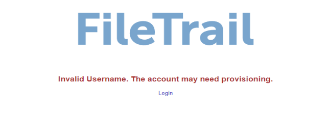 Log in to FileTrail
