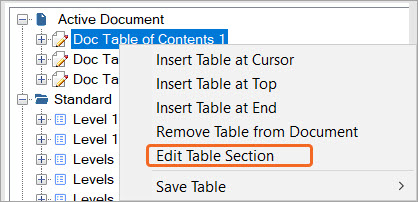 Edit Table of Contents format and level styles using Litera NTD