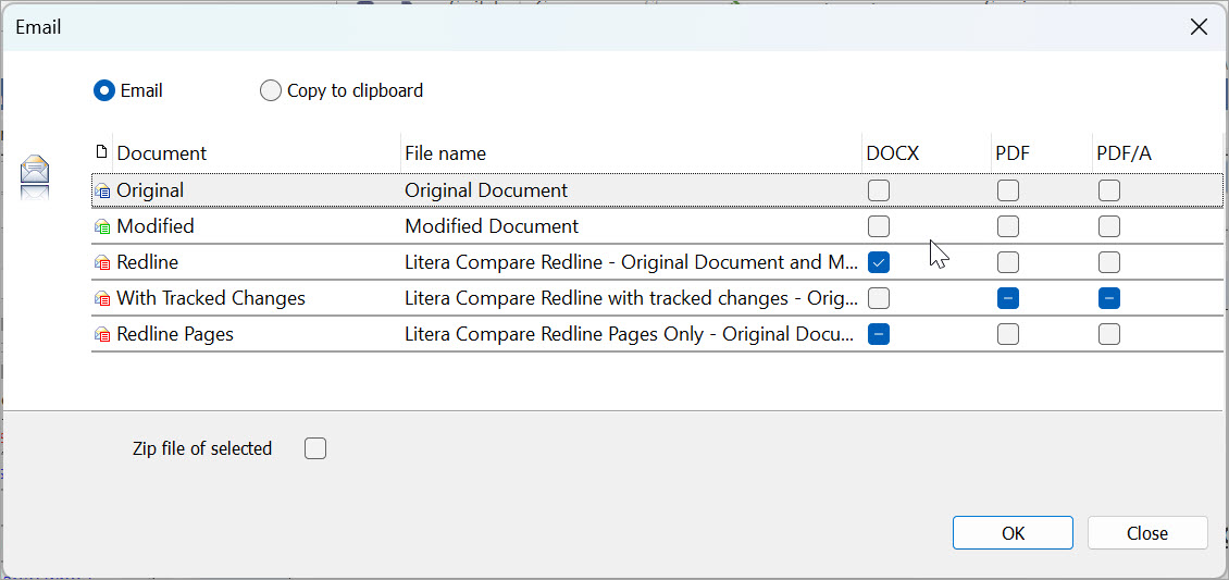 Sharing comparisons in Litera Compare for Word