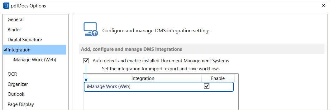 pdfDocs iManage Integration Guide