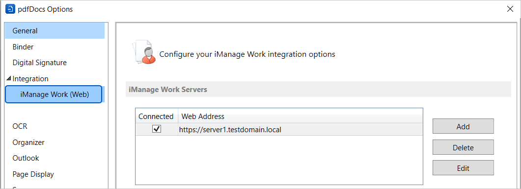 pdfDocs iManage Integration Guide