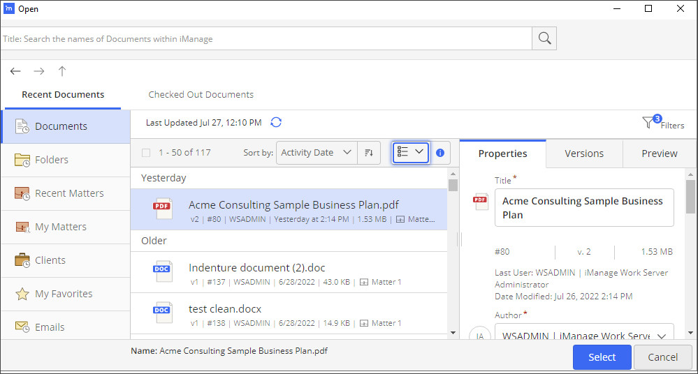 pdfDocs iManage Integration Guide