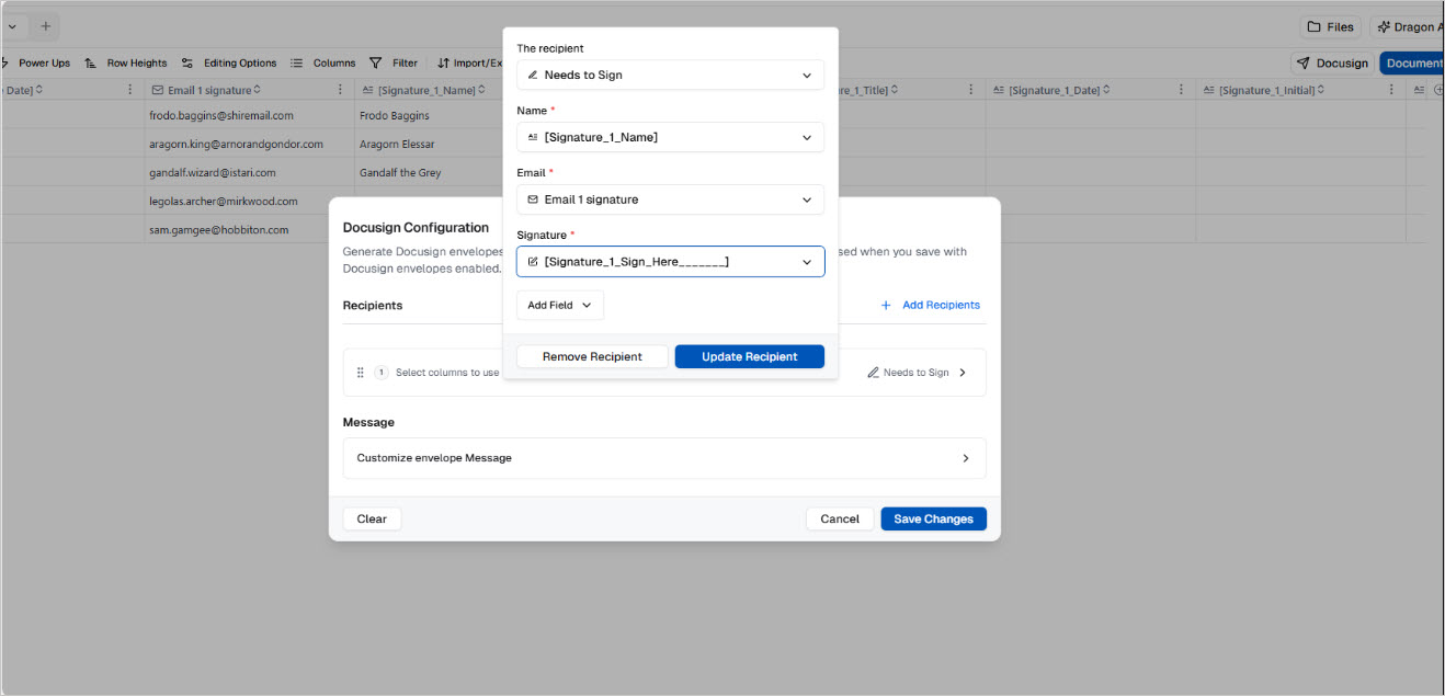 Creating Docusign envelopes in your Document generation workflow
