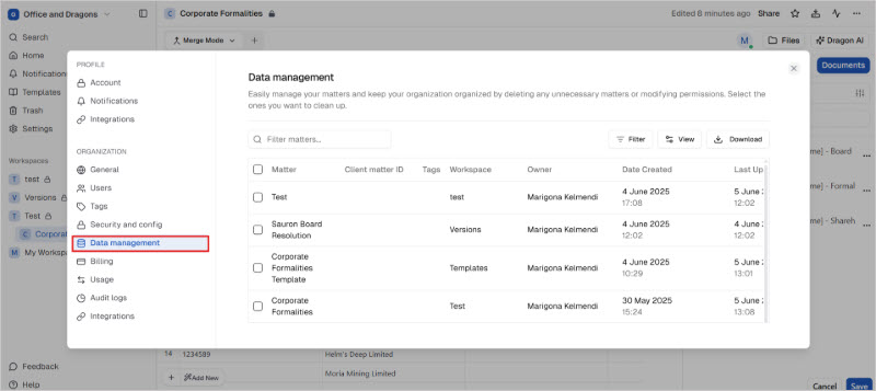 Data management