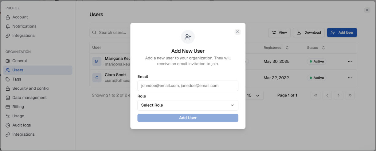 User management