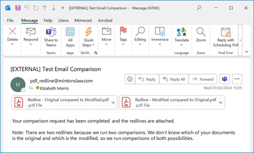 Comparing by email