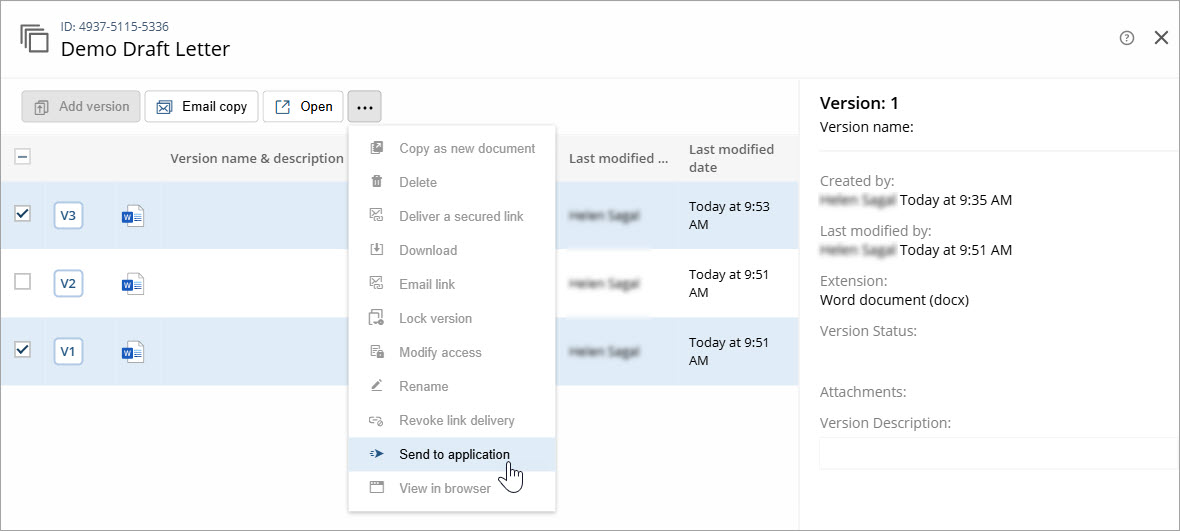 From NetDocuments, compare files in Litera One