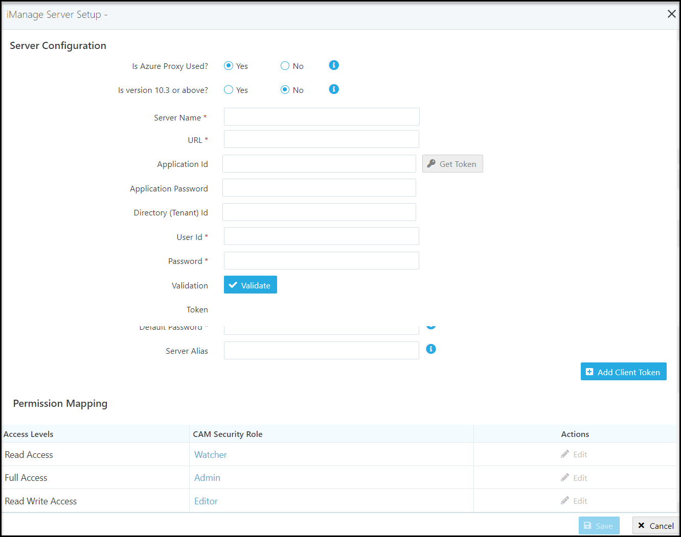 Configuring iManage as an External System in CAM