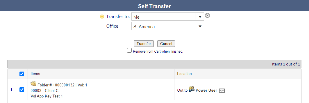 Transfer Items