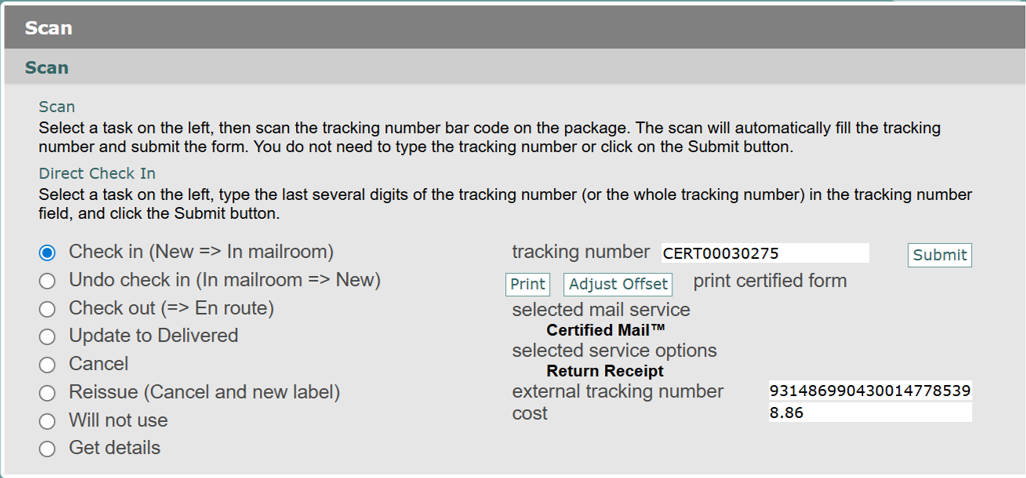 USPS Certified Mail changes & PS/Ship workflow updates