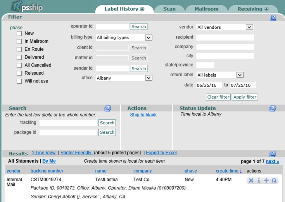 Internal Mail Workflow