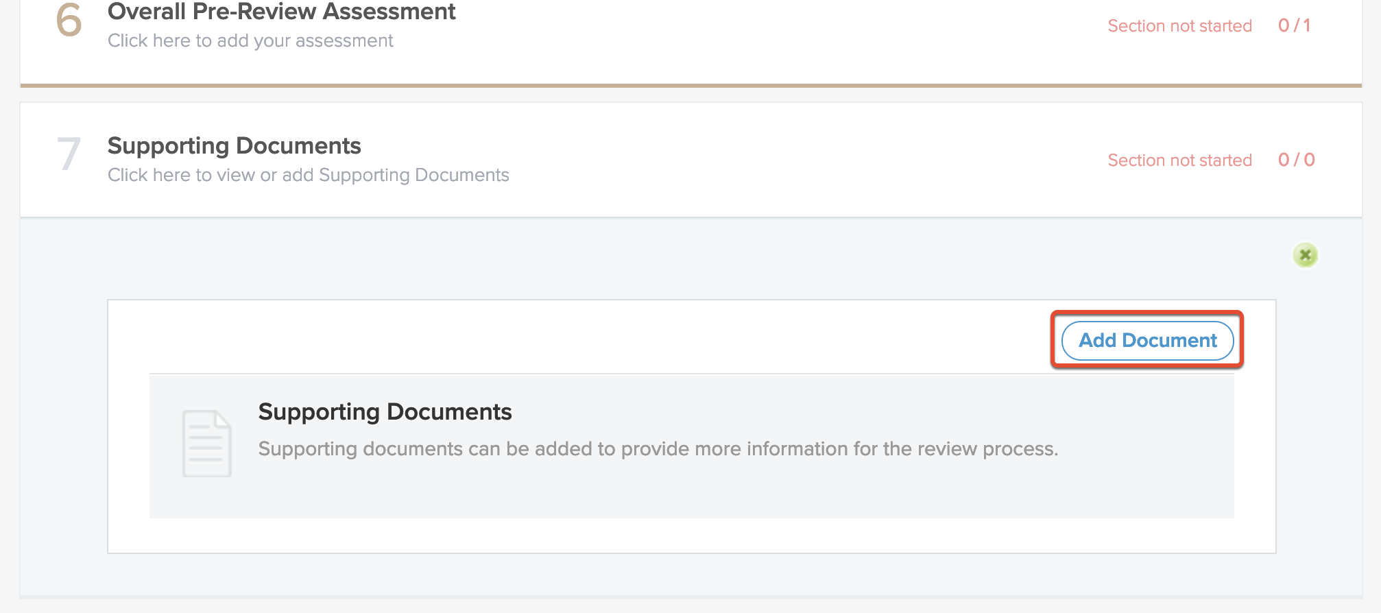 Viewing Supporting Documents for a Reviewee