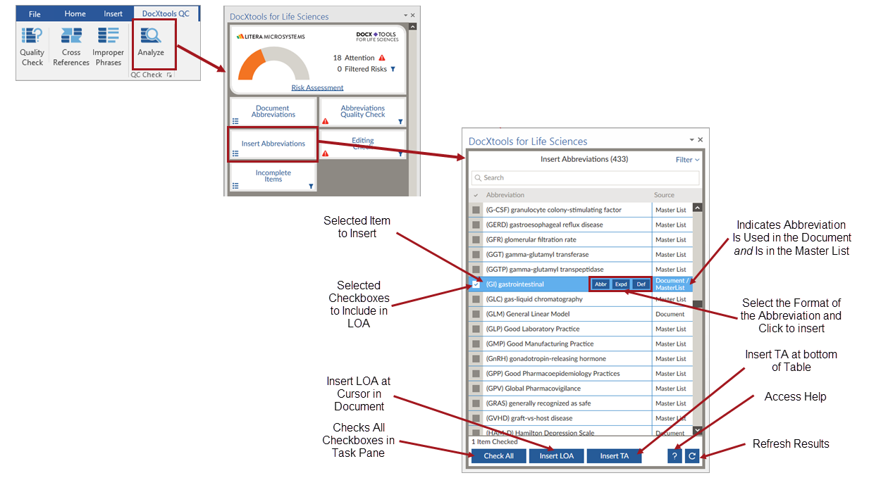 Using DocXtools for Life Sciences—Insert Abbreviations, List of ...