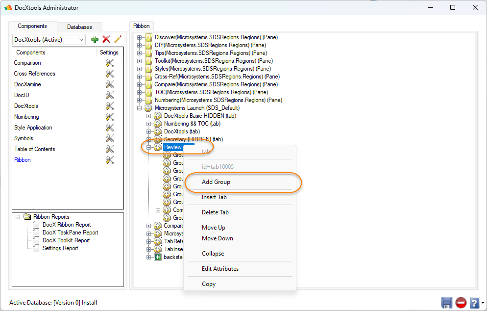 DocXtools Markup group missing from Word Ribbon