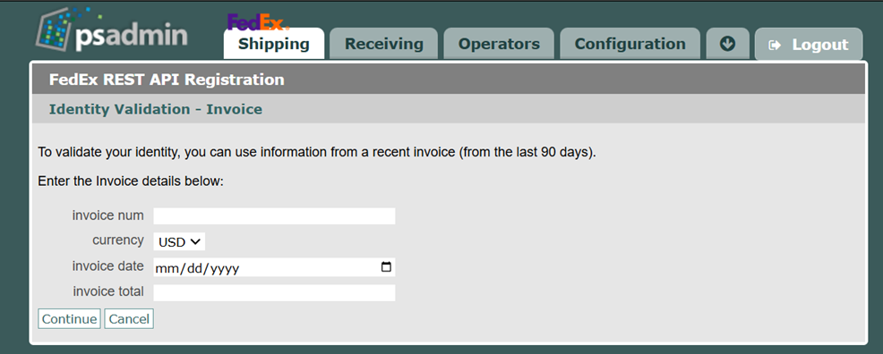 Register an office with the new FedEx REST API
