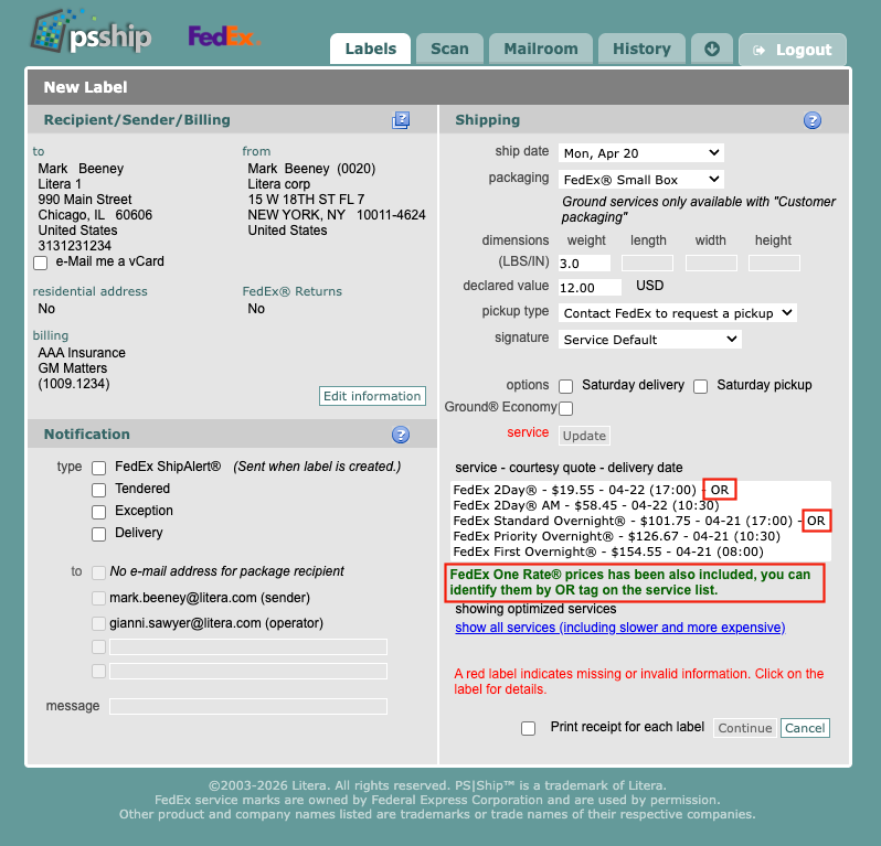 Register an office with the new FedEx REST API