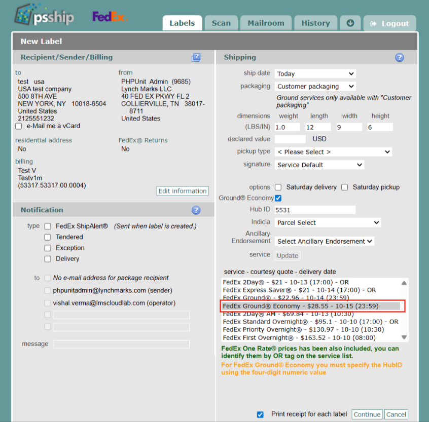 Register an office with the new FedEx REST API