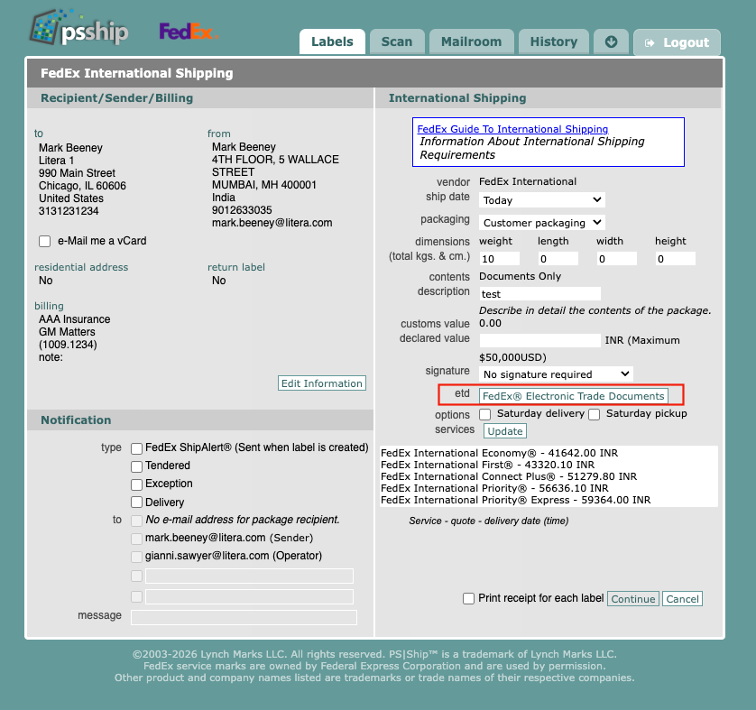 Register an office with the new FedEx REST API