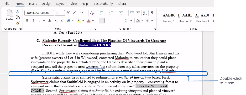 Using the split screen view in Contract Companion